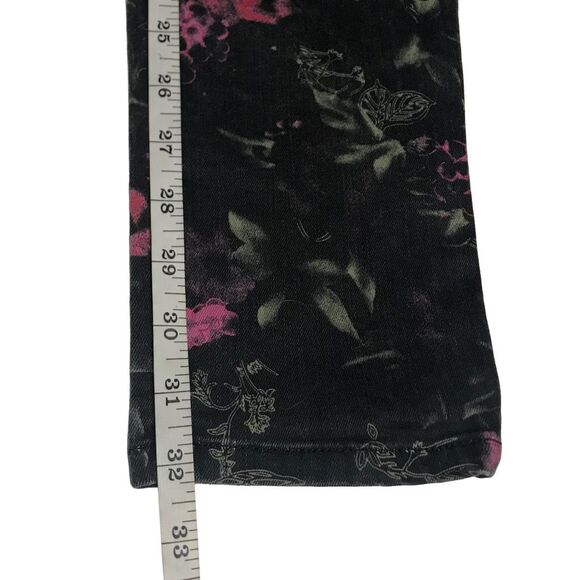 Joes Jeans Black and Pink Floral Skinny Jeans N0300 - Picture 8 of 9